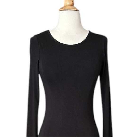 MARINE LAYER Lexi Longsleeve Midi Dress in Black Classic Office Siren Small - Picture 3 of 14